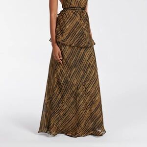 DISSH FLEUR DARK CHOCOLATE MIDI SKIRT